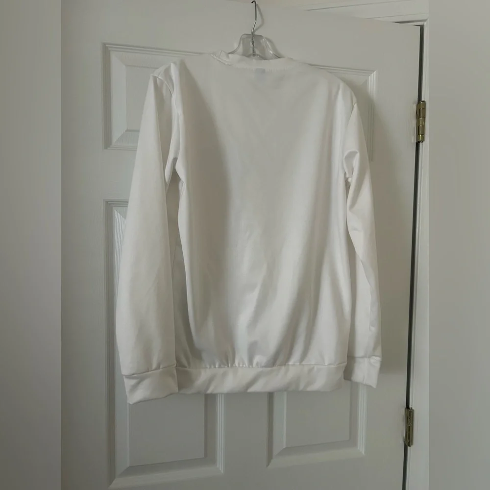 White Sweatshirt with Green Bows and 'Merry' Print - Picture 2 of 4